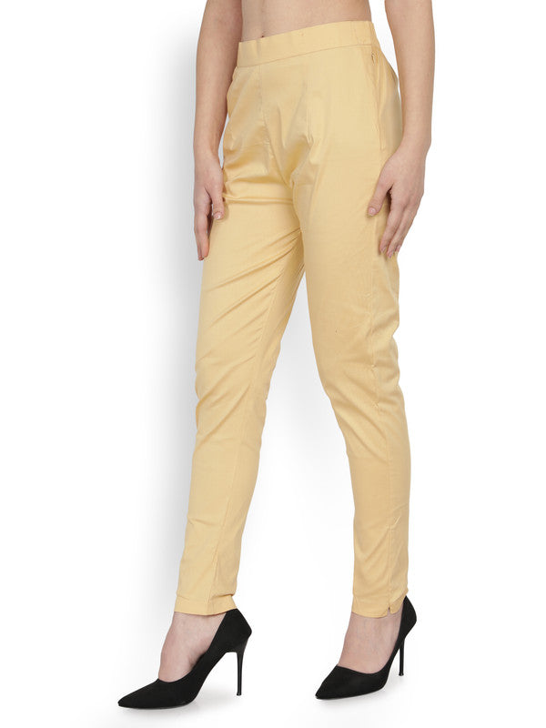 Buy DEVYA FASHIONS Golden Colour Cigarette Pant for Women at Amazon.in